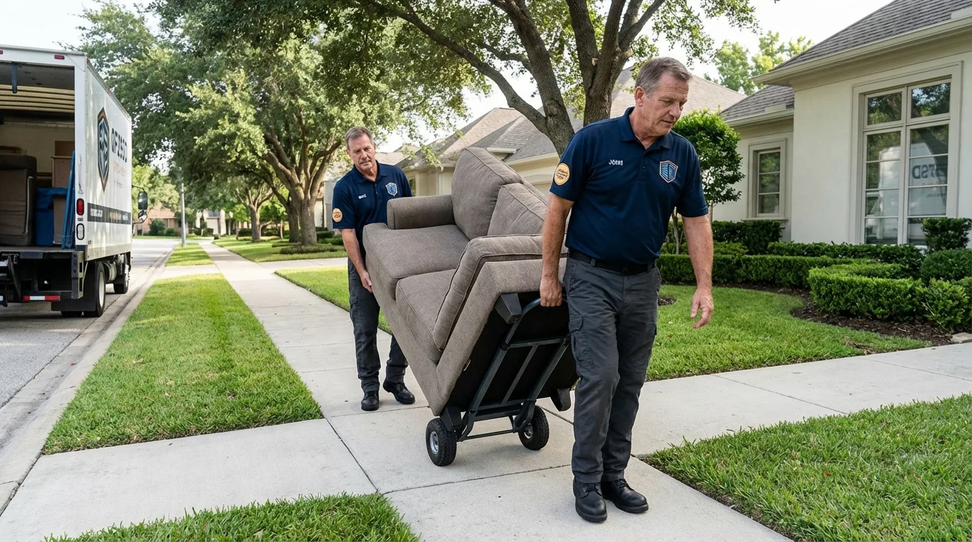 Local residential moving crew loading furniture in Reidsville, GA