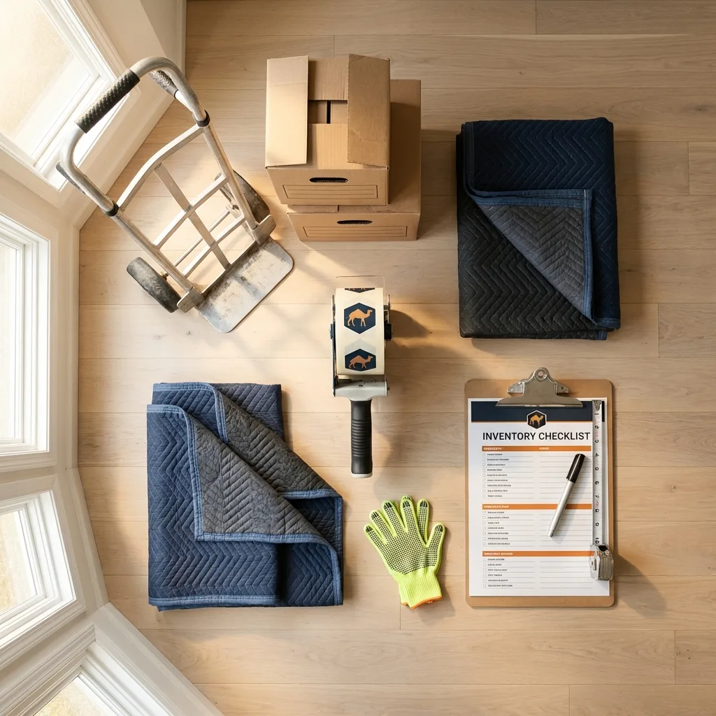 Professional moving supplies and packing materials layout for Reidsville residential relocations